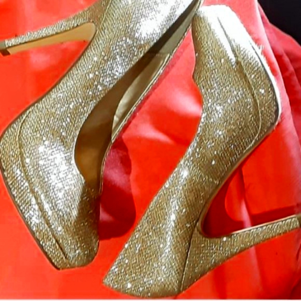 Gold Platform High Heels